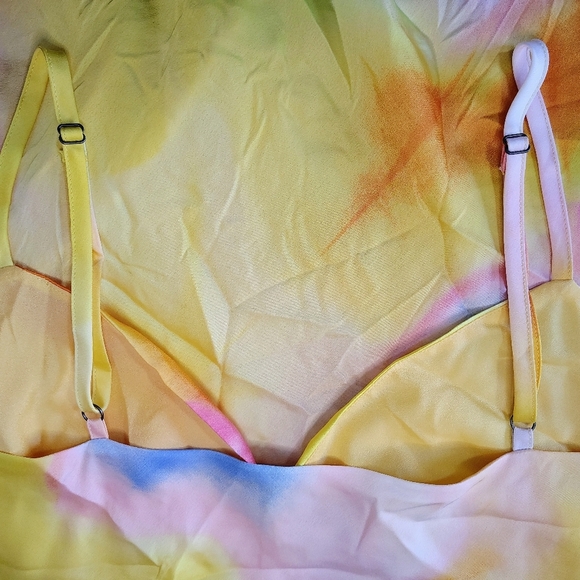 Diane Von Furstenberg intimate sleep dress Plus size XXL, tie dye print satin. - Picture 6 of 15